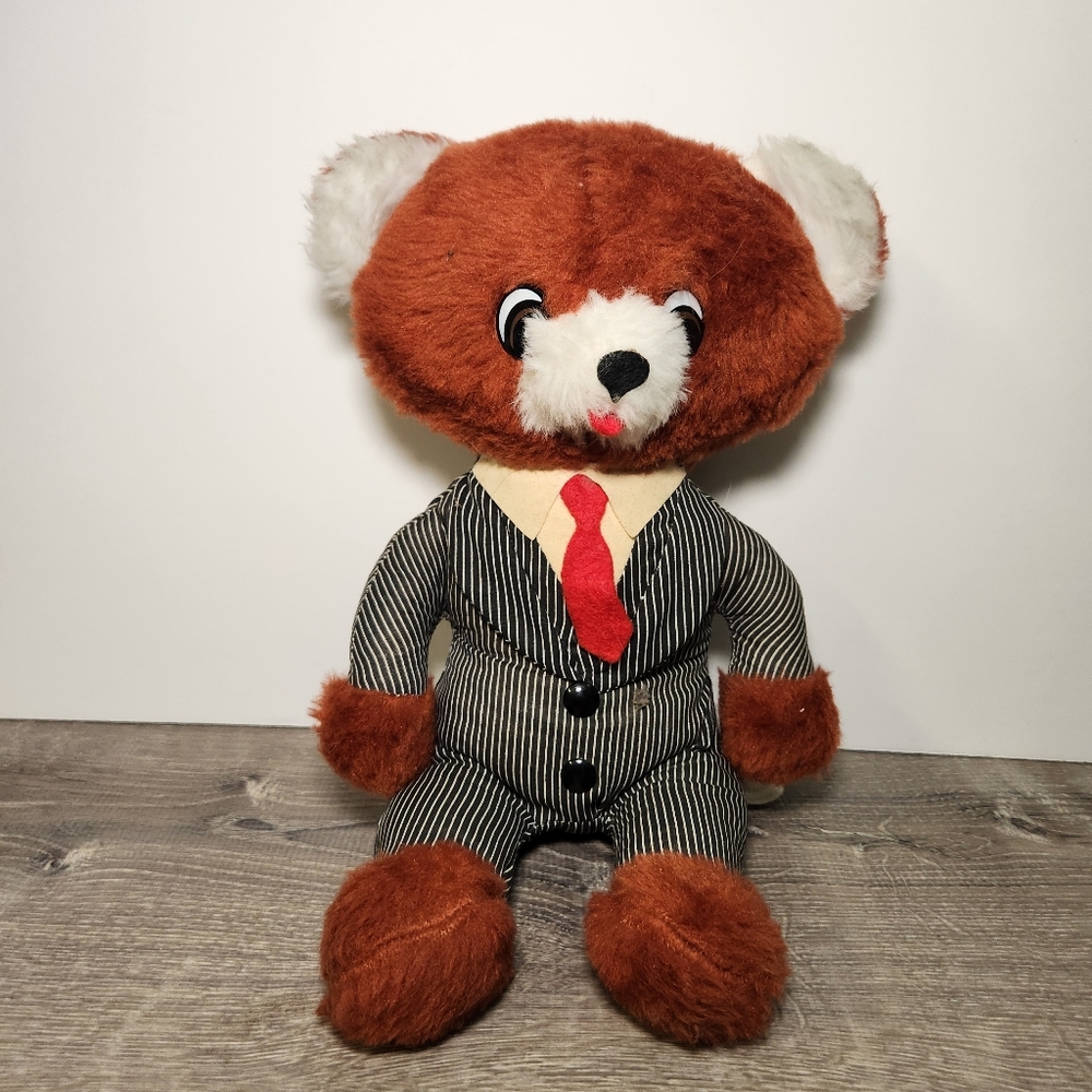 Vintage 1978 Commonwealth Toy Pull String Talking Executive Teddy Bear 12" READ - Picture 1 of 7